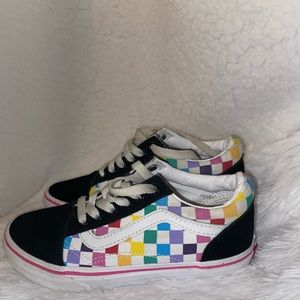 Girls Checkerboard Vans Size 1
